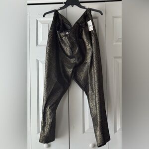 Cato Metallic Leopard Print Jeans - Black and Gold